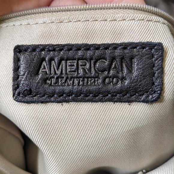 American Leather Co. Jamestown Black Double Top Handle Shoulder Crossbody Bag - Picture 9 of 16